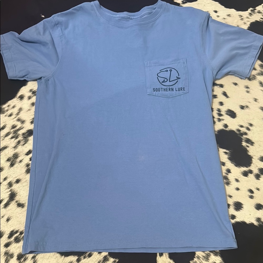 Women’s size small southern lure blue golden retriever t-shirt